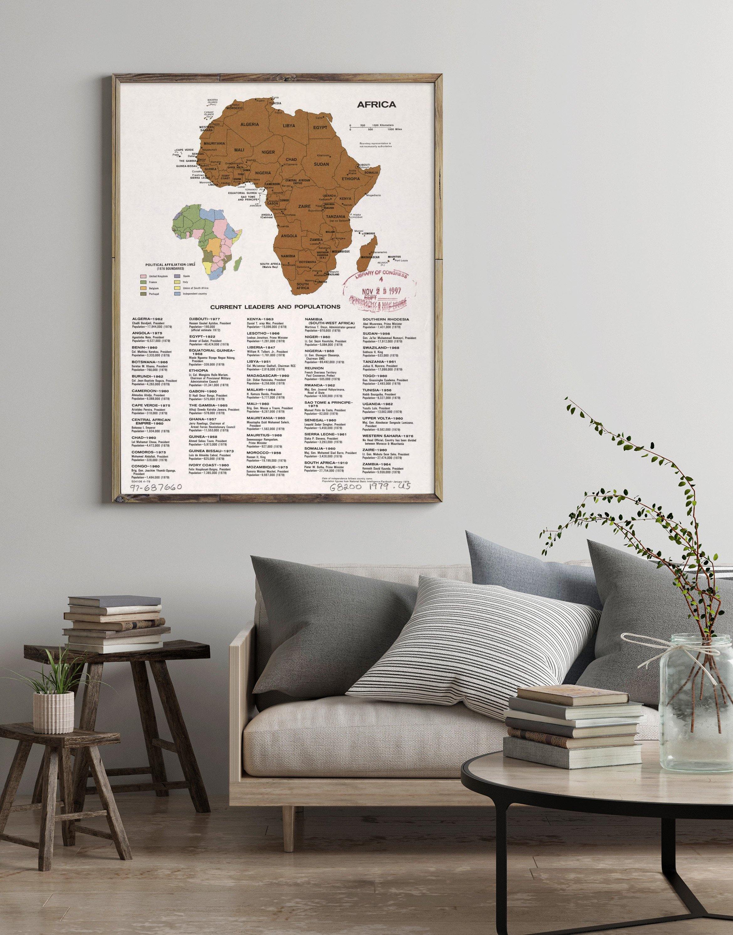 1979 Map| Africa| Africa Map Size: 18 inches x 24 inches |Fits 18x24 s - New York Map Company