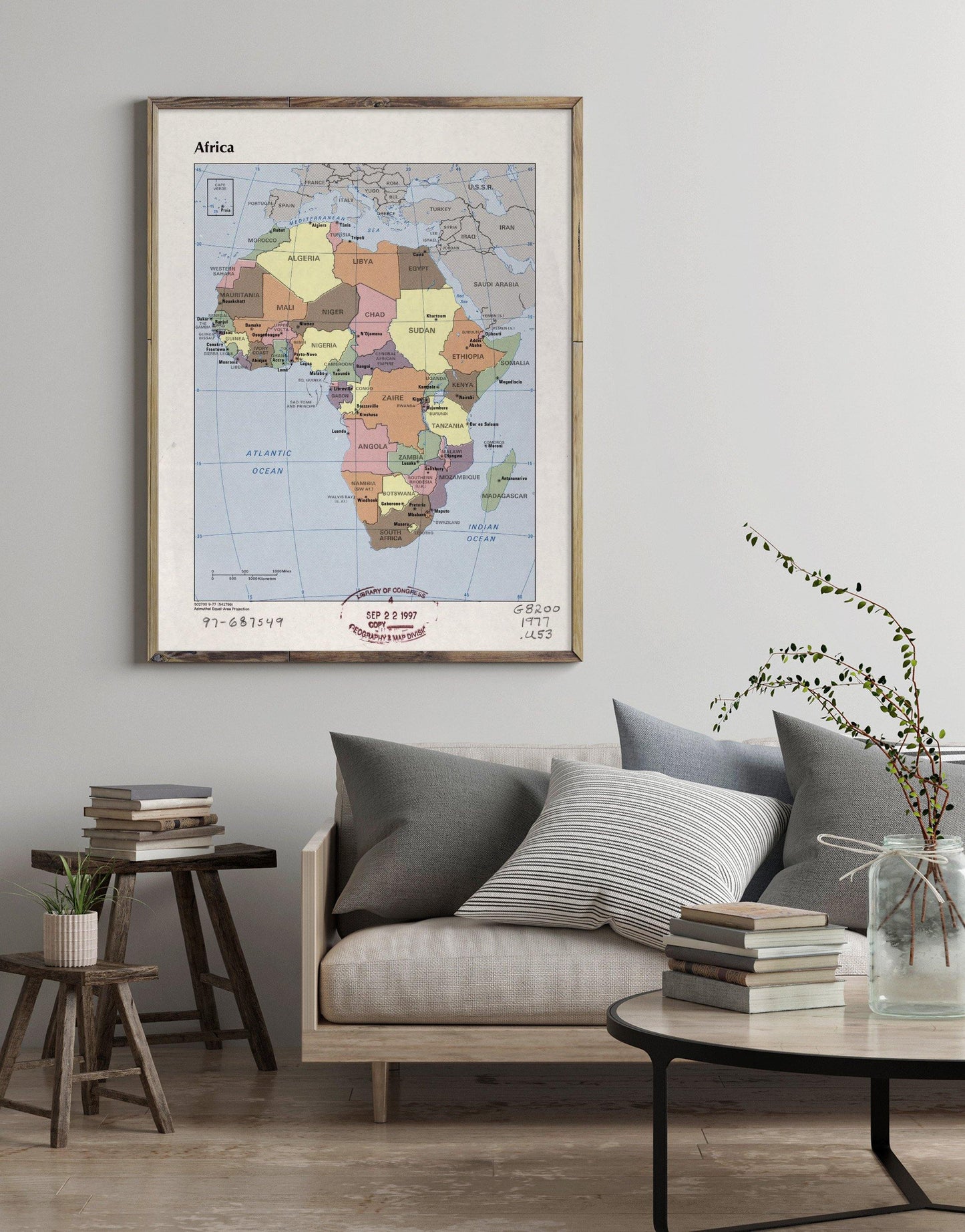 1977 Map| Africa| Africa Map Size: 18 inches x 24 inches |Fits 18x24 s - New York Map Company