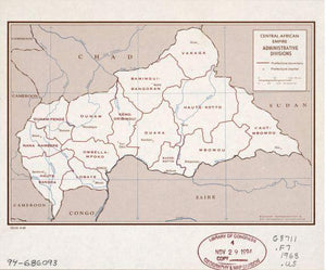1968 Map| Central African Empire, administrative divisions| Administra - New York Map Company