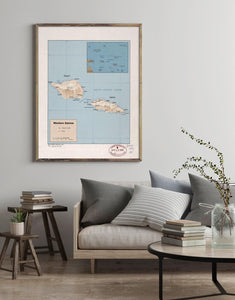 1982 Map| Western Samoa| Samoa Map Size: 18 inches x 24 inches |Fits 1 - New York Map Company