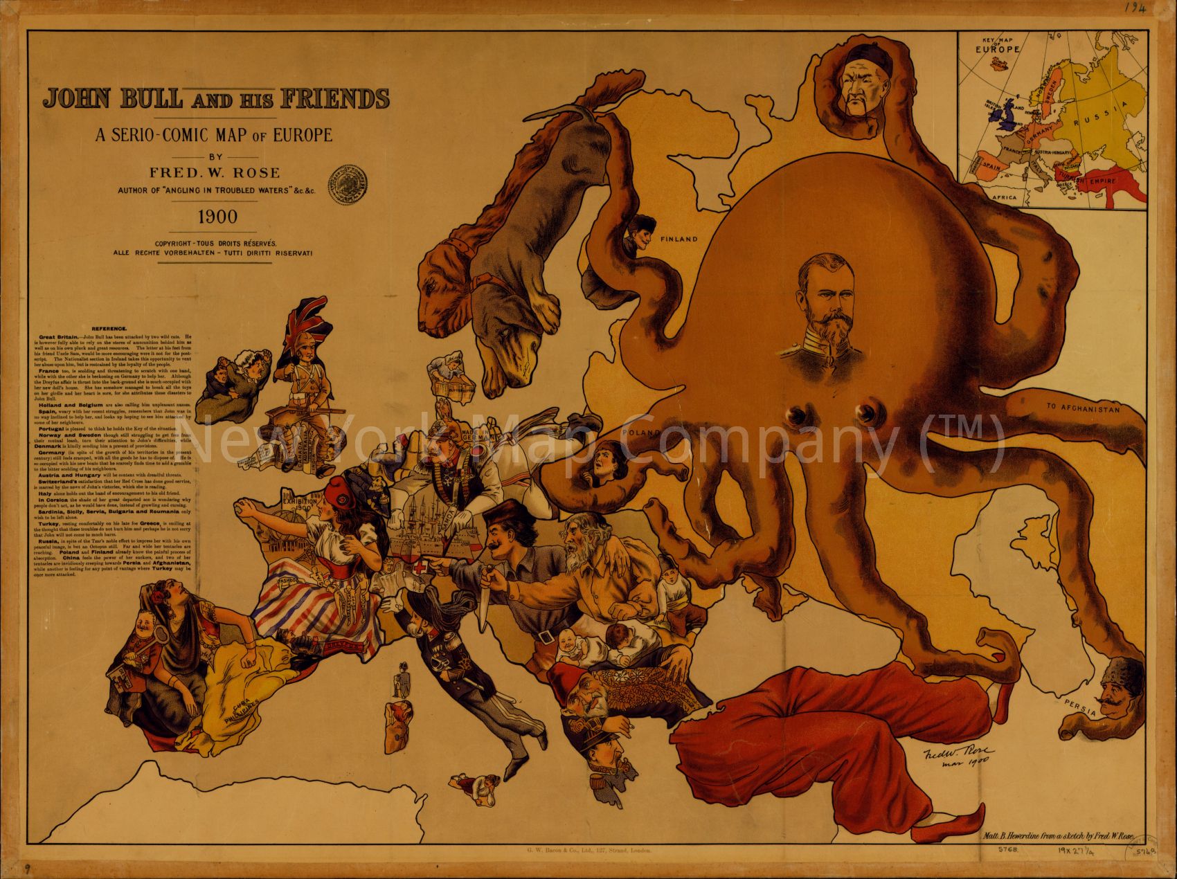1900 map John Bull and his friends: a serio-comic map of Europe. Map Subjects: Europe | History