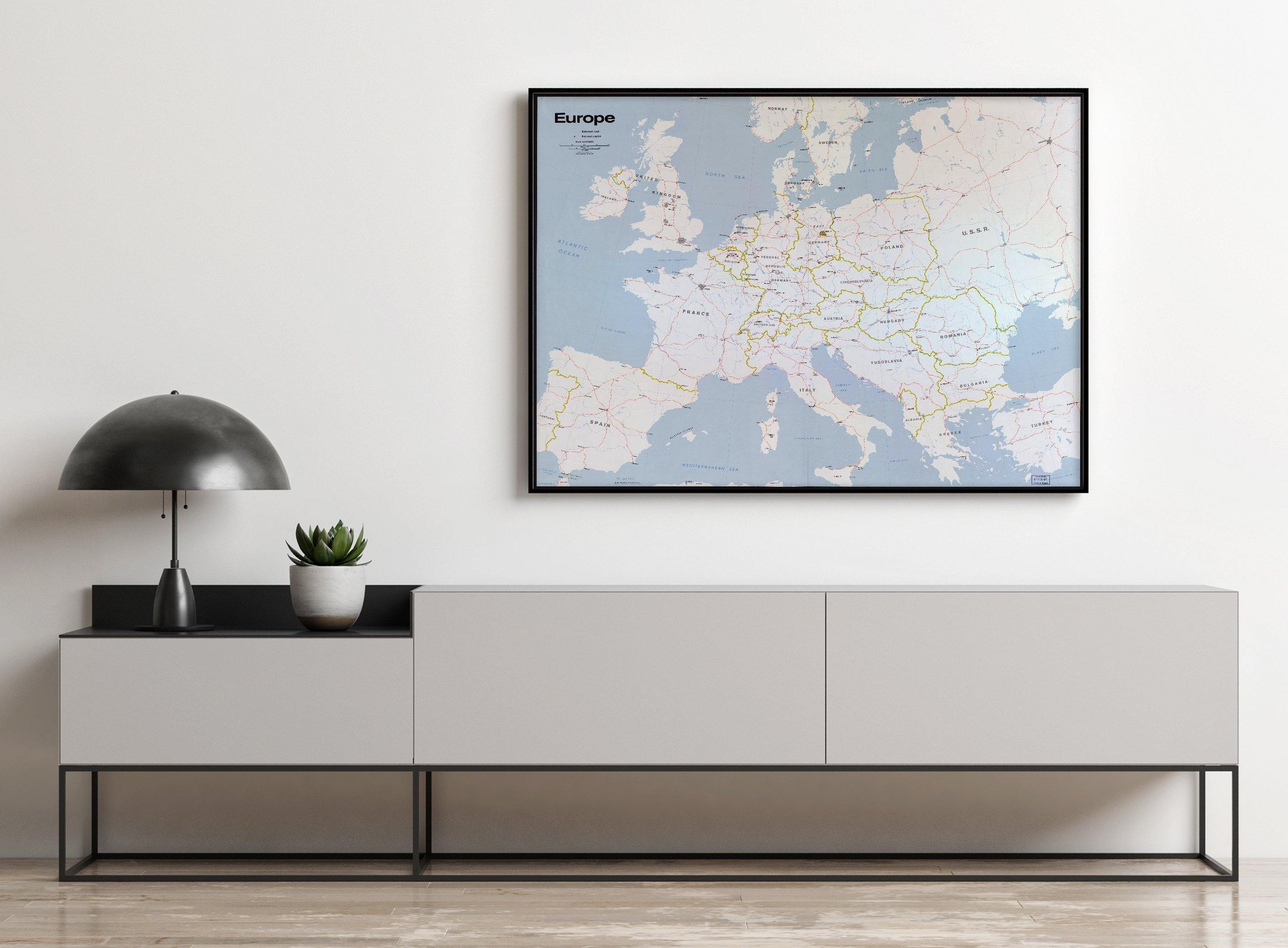 1973 Map| Europe. 11-73| Europe Map Size: 18 inches x 24 inches |Fits - New York Map Company