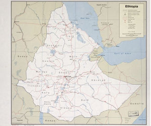 1972 Map | Ethiopia. 9-72 | Ethiopia Scale c. 1:4,070,000. "Base 500825." AACR2