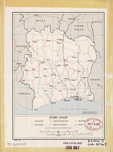 1961 map Ivory Coast. Map Subjects: Côte D'ivoire