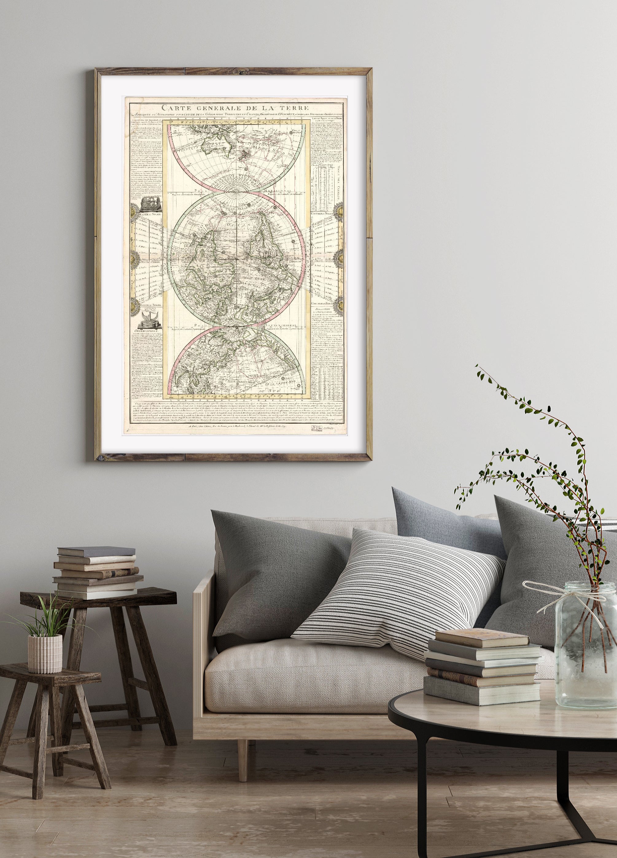 1782 Map | Discoveries in Geography | Earth | North America | World Maps | Carte generale de la terre: appliquee a l'astronomie pour l'etude de la geographie terrestre et celeste