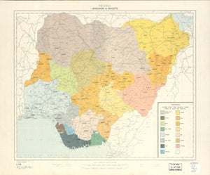 1967 Map | Nigeria, languages and dialects | Languages | Nigeria