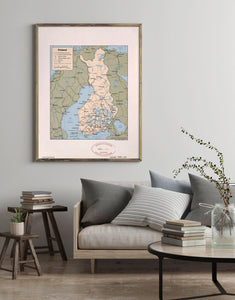 1987 Map| Finland| Finland Map Size: 18 inches x 24 inches |Fits 18x24 - New York Map Company