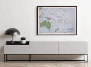 1982 Map| Oceania| Oceania Map Size: 18 inches x 24 inches |Fits 18x24 - New York Map Company