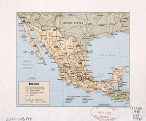 1988 Map| Mexico| Mexico Map Size: 20 inches x 24 inches |Fits 20x24 s - New York Map Company
