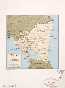 1985 map Nicaragua. Map Subjects: Nicaragua