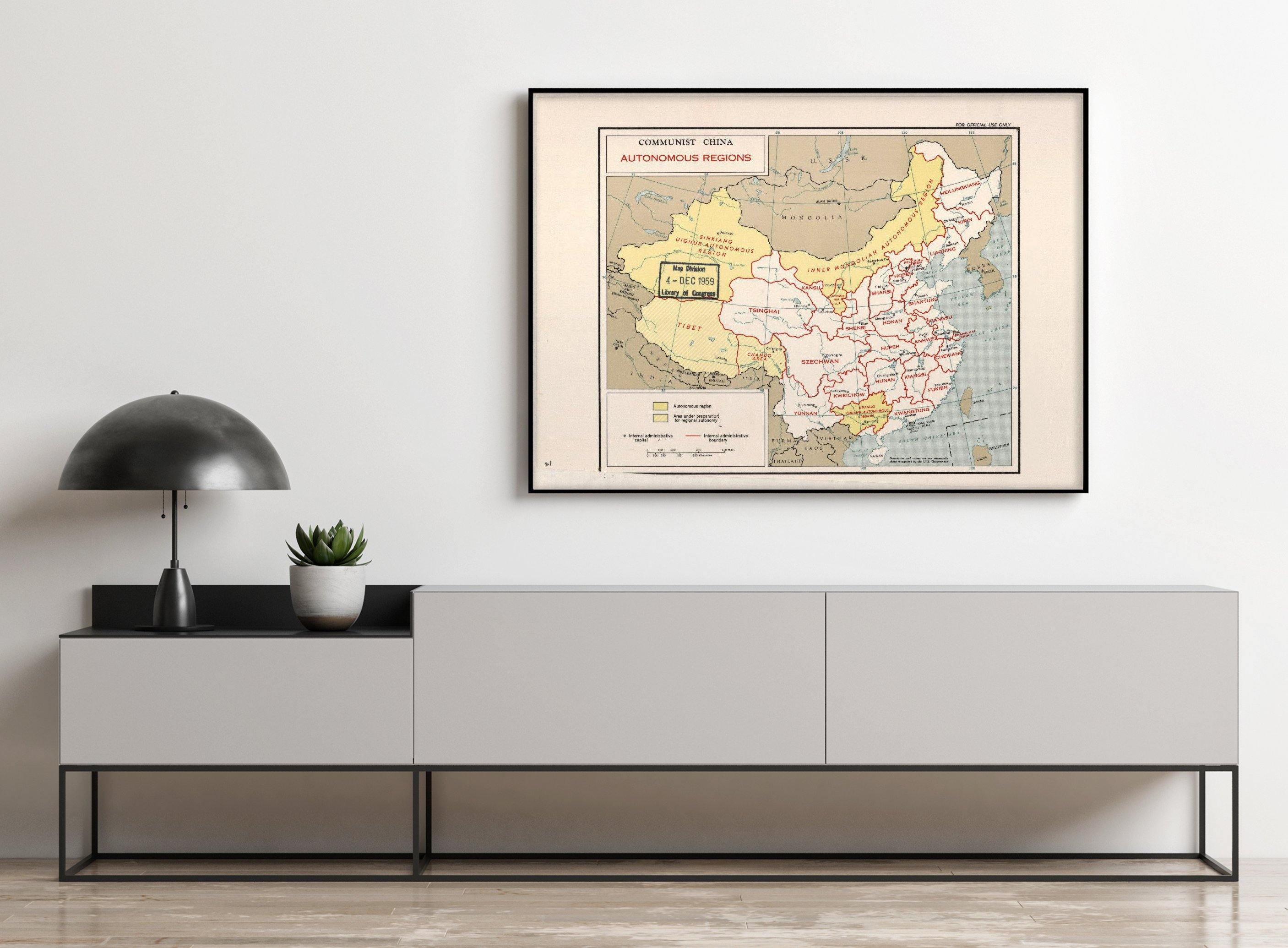 1959 Map| Communist China autonomous regions| Administrative and Polit - New York Map Company