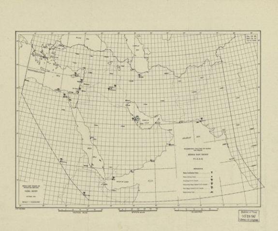1946 Map| Middle East region air navigation meeting : Cairo, Egypt| Mi - New York Map Company