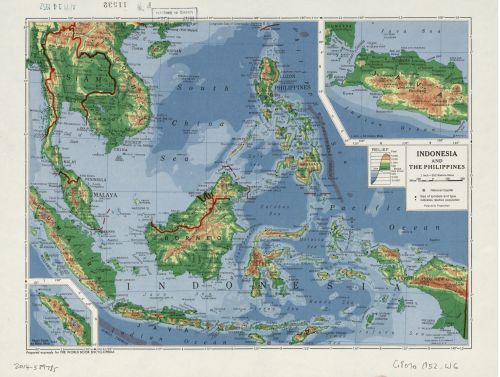 1952 Map Indonesia and the Philippines - 18x24 - Ready to Frame - Indonesia Ph