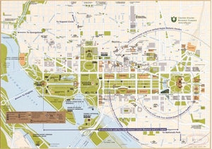 2013 Map Street map of central Washington D.C. showing parklands and all governm