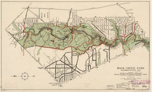 1933 Map Rock Creek Park, Washington, D.C. - 16x24 - Ready to Frame - District o