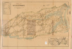 1910 Map Town of Westport - Massachusetts Vintage Antique Reprint