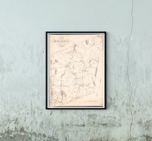 1832 Map|Title: Map of the town of Holden|Subject: Holden Mass.: Town|Holden To