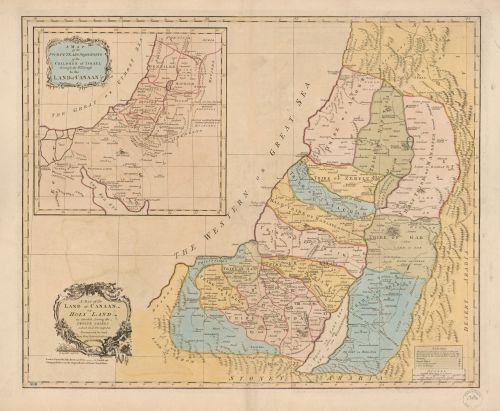 1760 Map A map of the Land of Canaan or Holy Land, as divided among the twelve t - New York Map Company