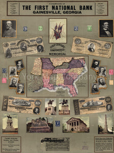 1910 map of the Confederate States of America. 1861-65 Half century Confederate memorial. Map Subjects: Southern States |