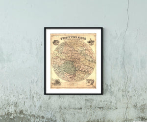 1867 Map|Title: Thirty five miles around Richmond, Va|Subject: Civil War|History - New York Map Company