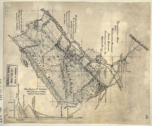 Summary: Shows names of some residents. Relief shown by form lines. Pen-and-ink on tracing linen, mounted on cloth. In ink in upper right corner: IV. Civil War map (2nd ed.), H249 Includes inset of "Geological section along Dogwood Hollow, by Jed. Hotchk