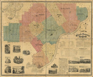 Summary: "Entered according to Act of Congress in the year 1875 by C.A. Mc. Cann and D.S. Koon in the Clerks Office of the District Court of the United States for the District of Indiana." Land ownership map, 140 Includes business directories, list of co