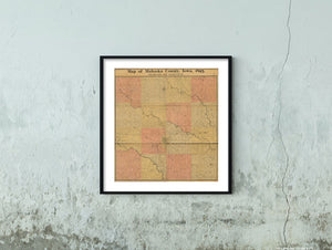 1895 Map of Mahaska County, Iowa, 1895 | Cadastral Iowa | Landowners | Mahaska County | Mahaska County Iowa | Real Property | United States Shows landowners. "Copyright 1895 by E.H. Gibbs."