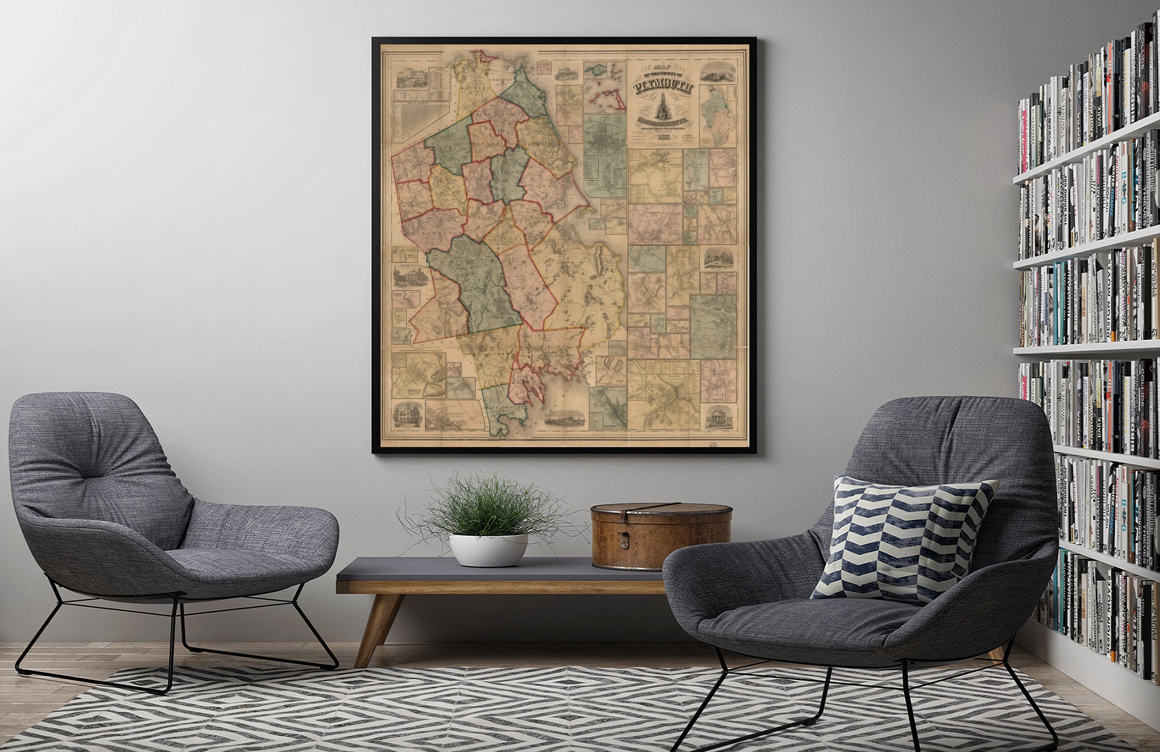 Summary: Land ownership map, 319 Includes 47 ancillary maps, business directories, statistics, distance chart, and illustrations. Copy sectioned in six and mounted on two pieces of fabric. Created / Published: Boston and New York: Published by D. R. Smit