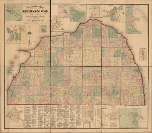 Map of Topographic of Huron Co., Michigan Huron County|Michigan|Huron County|Mic