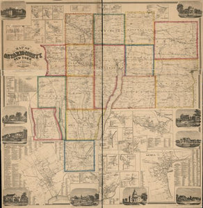 1859 Map of Ontario County, New York - Ready to Frame - Canandaigua Geneva