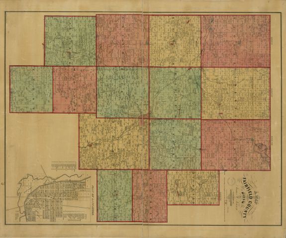 Summary: "Entered according to Act of Congress in the year 1848 by Robert H. Caffee in the Clerks Office of the Dist. Court of Ohio." Land ownership map, 619 Includes inset plan of Lancaster. Created / Published: Lancaster, O.: Robert H. Caffee, 1848