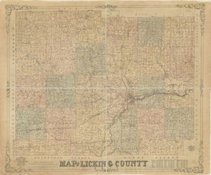 1854 Map of Licking County, Ohio | Cities and Towns | Landowners | Licking County | Ohio | Real Property | United States Entered according to Act of Congress in the year 1854 by P. O'Beirne and Wm. Boell in the Clerk's Office of the District Court of the