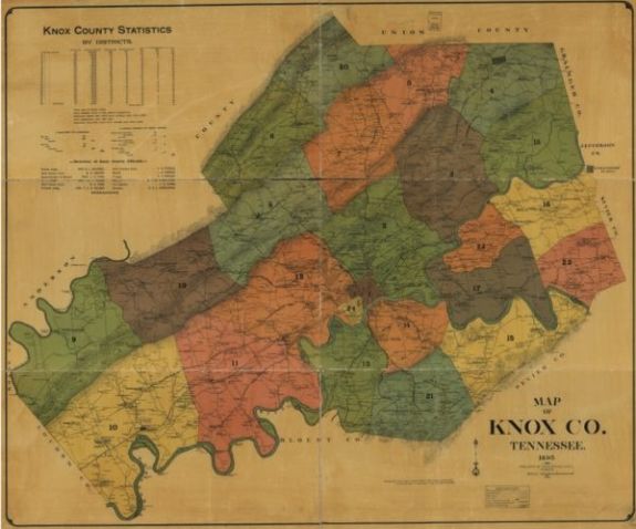 1895 Map of Knox Co., Tennessee | Knox County | Landowners | Real Property | Tennessee | United States Shows landownership. Includes statistics and directory of officials.