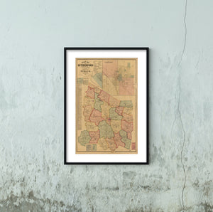 Vintage map: Shows roads, railroads, property tract lines, tract numbers, and landowners' names. Includes business directories, insets of Milton, Eagleville, Fosterville, Smyrna, City of Murfreesboro, and Christiana, list of names, and table of populatio