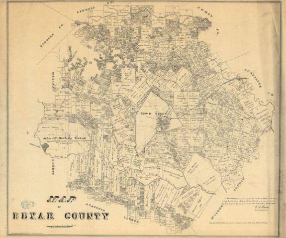 1879 Map| Map of Bexar County| Bexar County|Bexar County Tex|Cadastral - New York Map Company