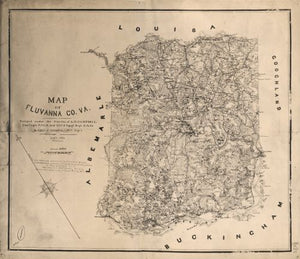 1863 Map of Fluvanna Co., Va. - 20x24 - Ready to Frame - Fluvanna County Virgi