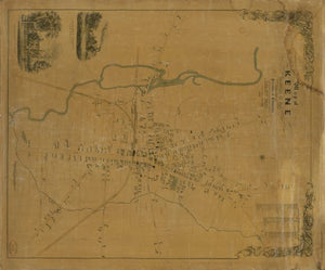 Summary: General map showing buildings and householders' names. Wall map issued with rods attached at top and bottom sheet edges. Includes list of subcribers and 2 ill. of buildings. Copy imperfect: Brittle, torn, darkened, stained, backed by cloth. Crea