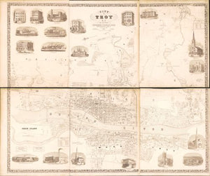 1858 Map City of Troy, N.Y.: from actual surveys - 20x24 - Ready to Frame - New