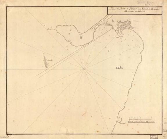 1700 map Plano del Puerto de Porland en la latitud de 50 grados 42 minutos norte. - New York Map Company
