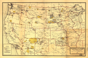 1923 map Indian Reservations west of the Mississippi River. Map Subjects: Indians of North America | West | West US