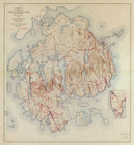 1942 Map Topographic Map, Acadia National Park and vicinity, Hancock County, Mai