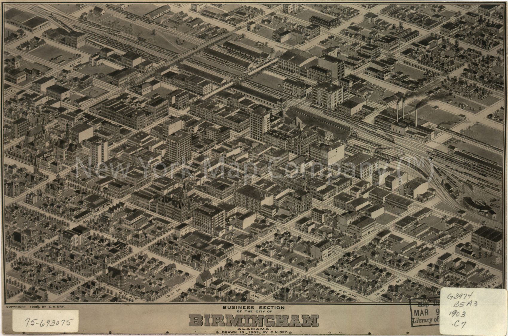 1904 map Business section of the city of Birmingham, Alabama. Map Subjects: Alabama | Birmingham | Birmingham Ala | Central Business Districts |