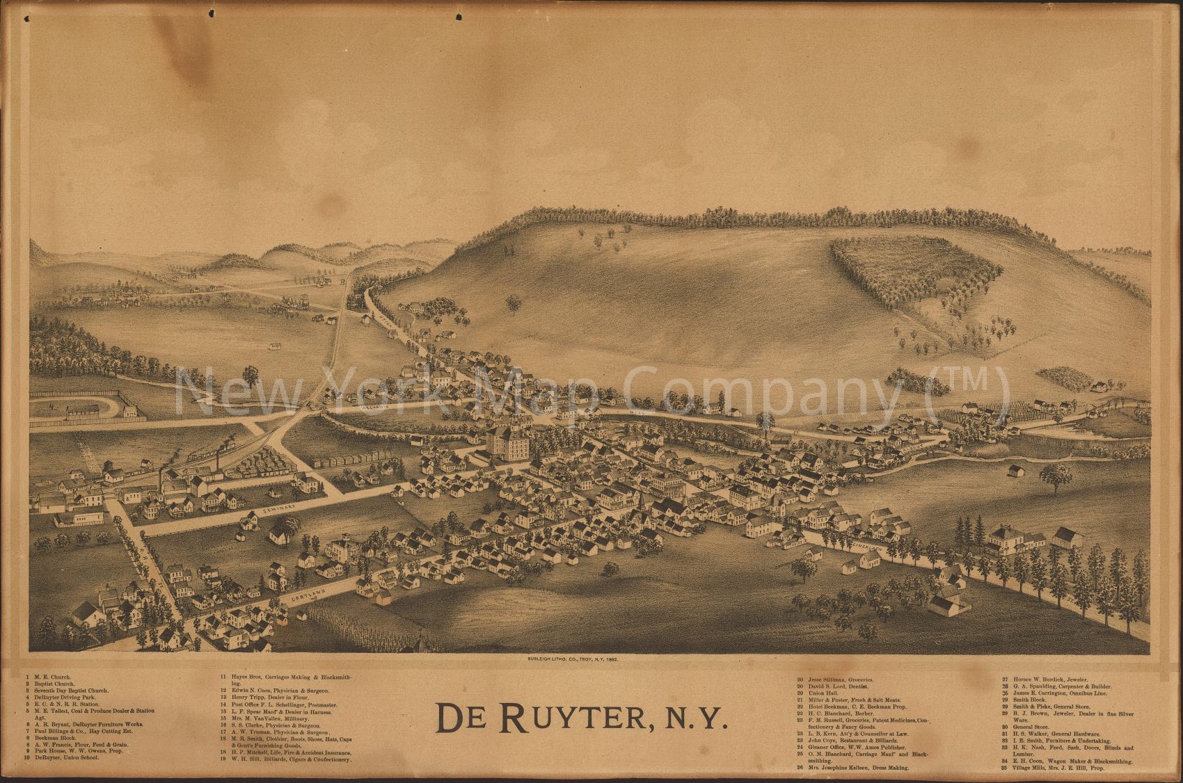 1892 map De Ruyter, N.Y. Map Subjects: Deruyter | Deruyter NY | New York |