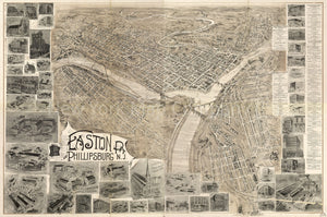1900 map Easton, Pa. and Phillipsburg, N.J. Map Subjects: Easton | Easton Northampton County | Pa | New Jersey | Pennsylvania | Phillipsburg | Phillipsburg NJ |