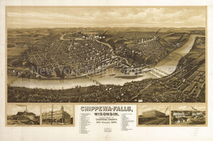 1907 map Chippewa-Falls, Wisonsin sic county-seat of Chippewa County 1907. Map Subjects: Chippewa Falls | Chippewa Falls | Wisconsin