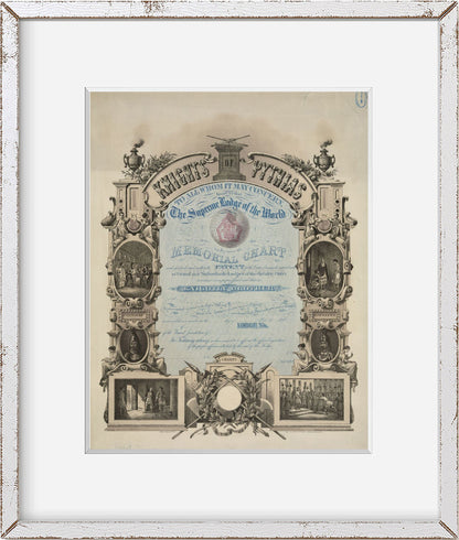 Photo: Knights of Pythias, Supreme Lodge of The World, Memorial Chart, c1875, Frater