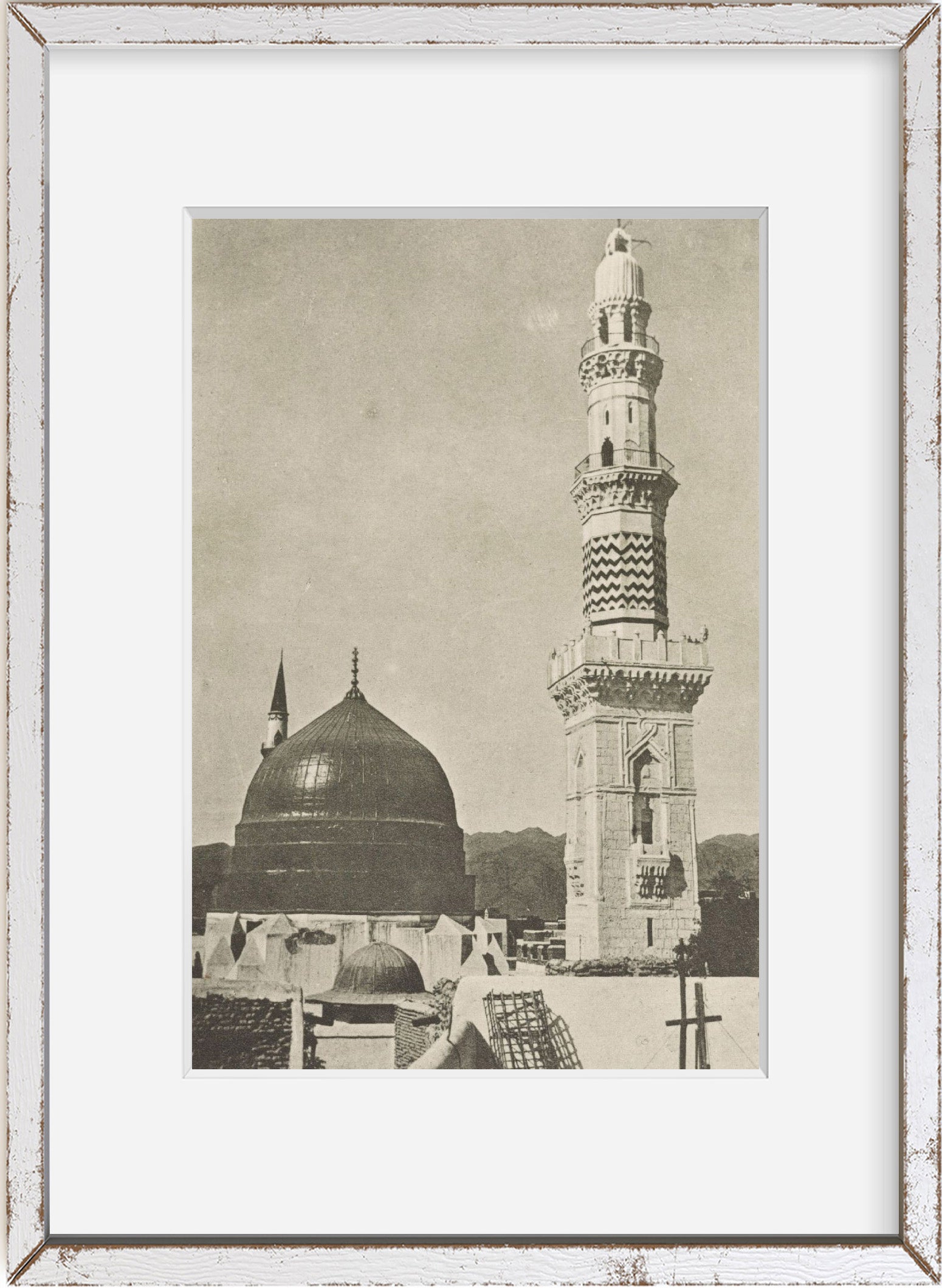 Photo: Medina, Altes Minaret der heiligen Moschee, Minaret, Holy Mosque, Saudi Arabi