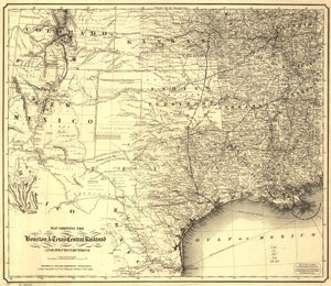 Map: showing the Houston & Texas Central Railroad and its connections, prepared