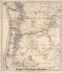 1880 Map Colton's township map of Oregon & Washington Territory, issued by the O