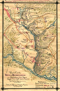 1862 Map Plan of the Battle of Mechanicsville or Beaverdam Creek, Virginia: fou